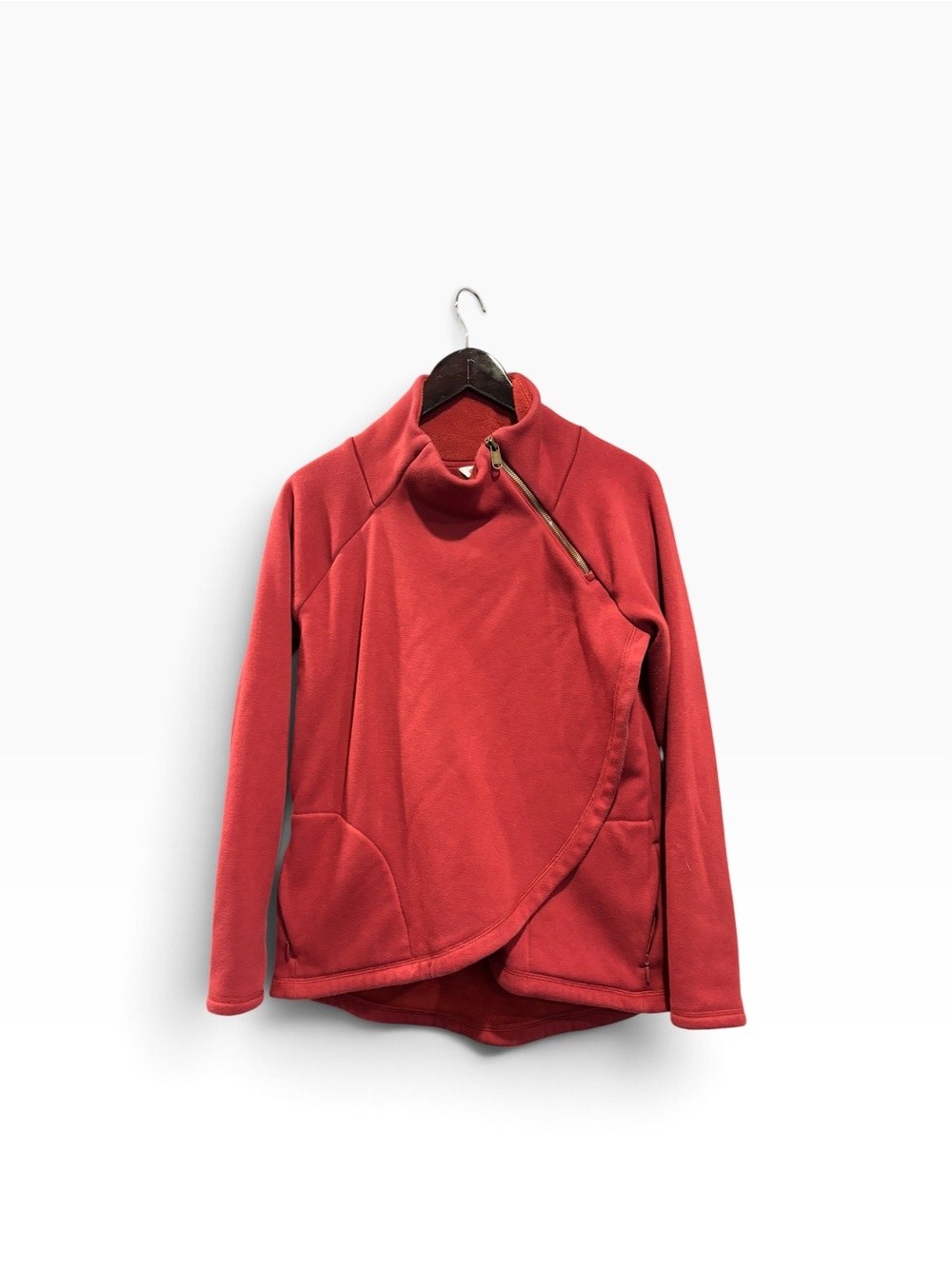 Athleta Red Asymmetrical Zip Bomber Jacket
